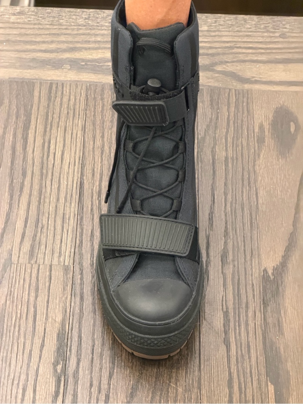 Converse Black Platform Lace-Up Heeled Boots - Picture 5 of 16